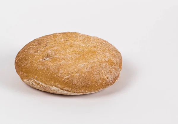 Tiro Isolado Pedaço Pão Sobre Fundo Branco — Fotografia de Stock