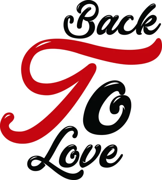 Illustrazione Del Testo Back Love Design Isolato Sfondo Bianco — Foto Stock