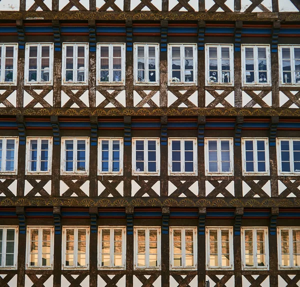 Facade Half Timbered House Windows — Stock Photo, Image