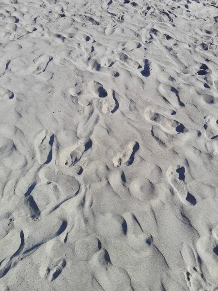 Vertical Shot Footsteps Gray Sand — Stock Photo, Image