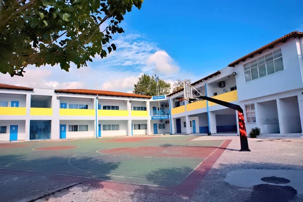 Řecká Školní Budova Střední Škola Skiathosu — Stock fotografie