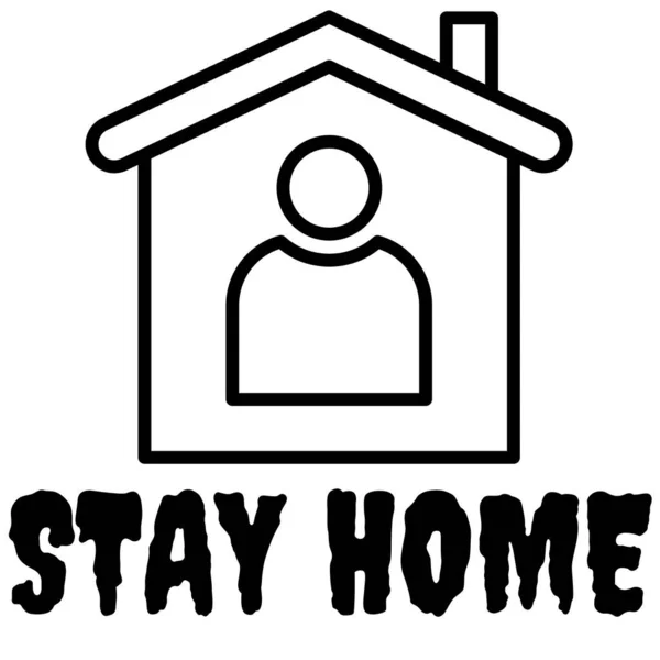 Illustration Text Stay Home Design Isolated White Background — Stock Photo, Image