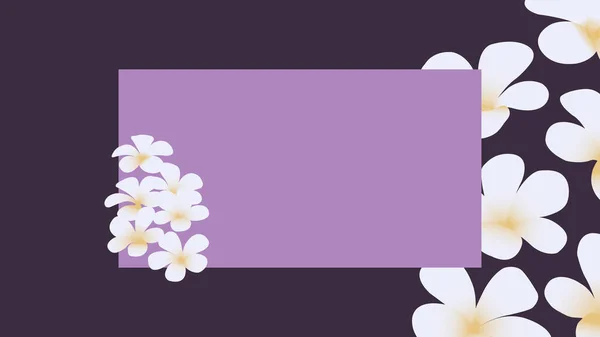 Cyfrowa Ilustracja Bia Ych Kwiatów Purpurowym Tle Kopiuj Cym Miejscem — Zdjęcie stockowe
