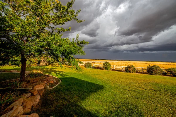 Ein Schöner Blick Auf Die Bestellten Felder Einem Sonnigen Tag — Stockfoto