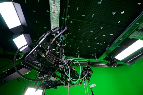 Blackmagic Ursa Fujinon Lens Tilta Nucleus Green Screen Studio Virtual — Stock Photo, Image