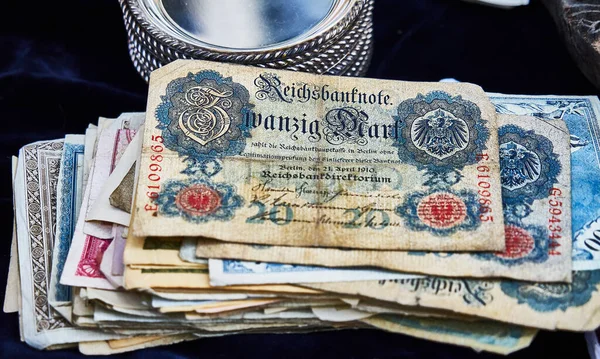Стопка Исторических Банкнот 1910 Года Номиналом Марок — стоковое фото