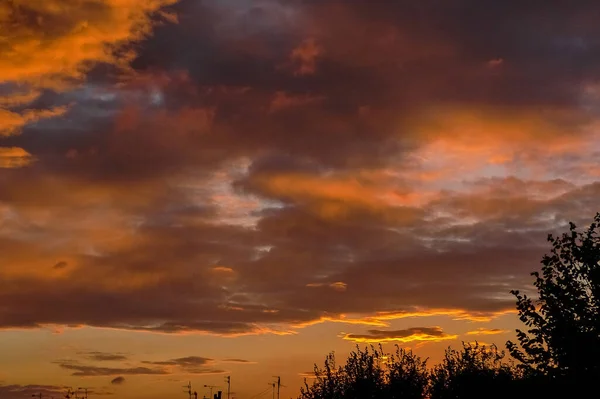 Eine Silhouettenaufnahme Des Farbenprächtigen Himmels Südafrika — Stockfoto