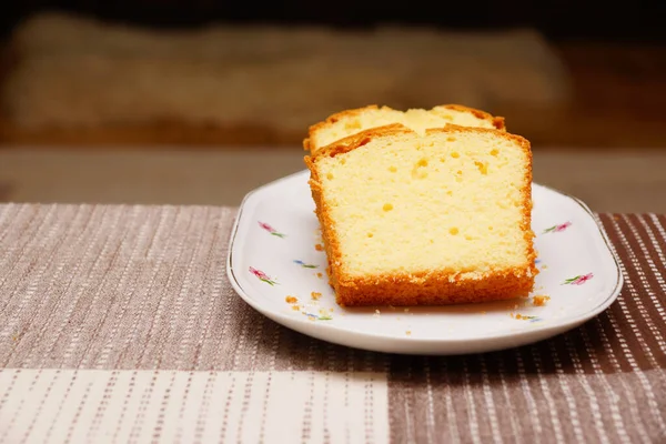 Torta Burro Appena Sfornata Servita Piatto — Foto Stock