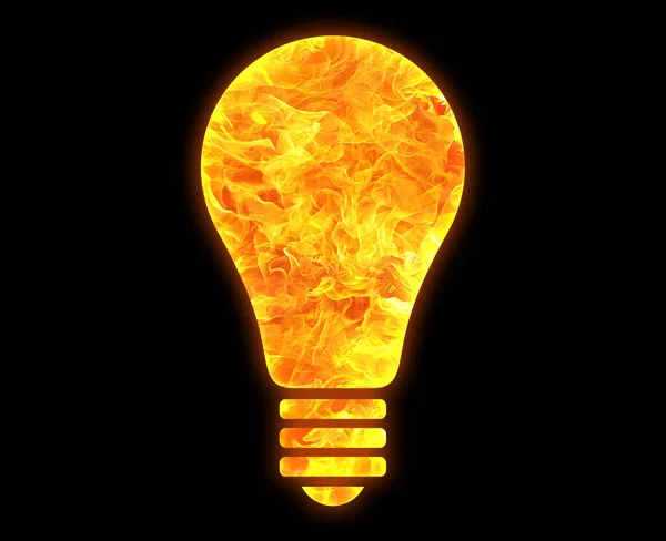 Ein Goldenes Symbol Einer Glühbirne Isoliert Auf Schwarzem Hintergrund — Stockfoto