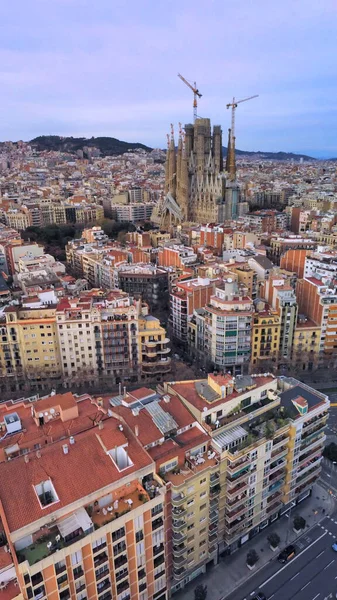 Una Vista Aerea Drone Edifici Città Spagna Europa — Foto Stock