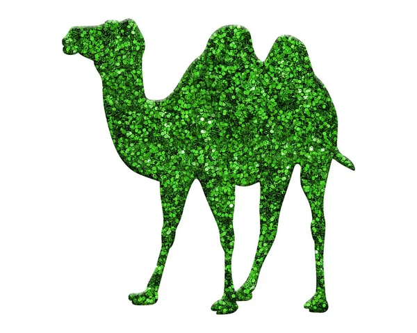 Rendering Cammello Glitter Verde Isolato Sfondo Bianco — Foto Stock