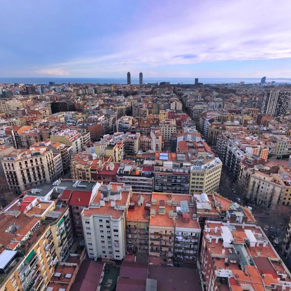 Şehirdeki Binaların Insansız Hava Aracı Görüntüsü Spanya Avrupa — Stok fotoğraf