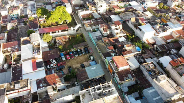 Tiro Aéreo Uma Área Residencial — Fotografia de Stock