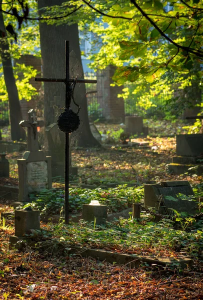 Colpo Verticale Cimitero Sotto Luce Del Giorno — Foto Stock