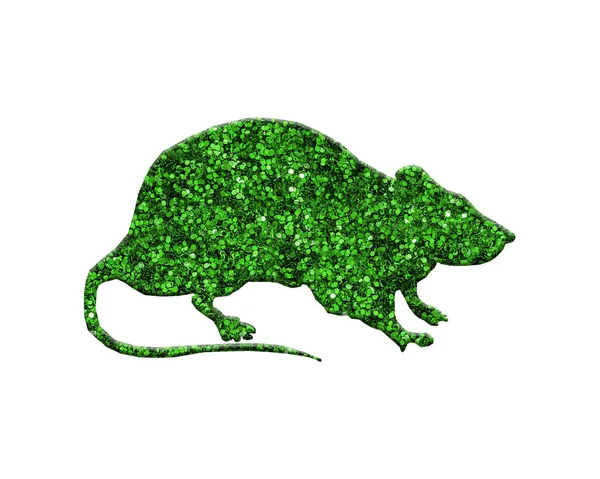 Eine Darstellung Einer Grünen Maus Auf Weißem Hintergrund — Stockfoto