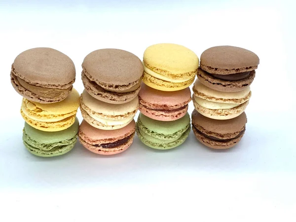 Eine Nahaufnahme Von Farbenfrohem Macaron — Stockfoto