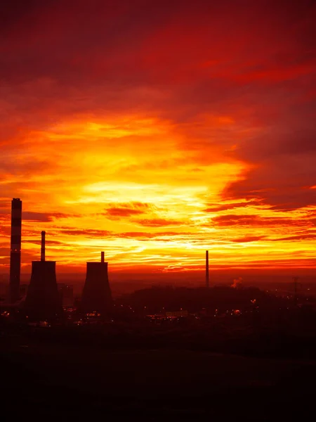 Laziska Gorne Poland Dec 2020 Sunset Seen Waleska Heap Laziska — Stock Photo, Image