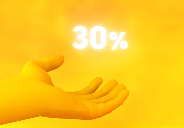 Een Weergave Van Een Hand Met Een Gloeiend Teken Geïsoleerd — Stockfoto