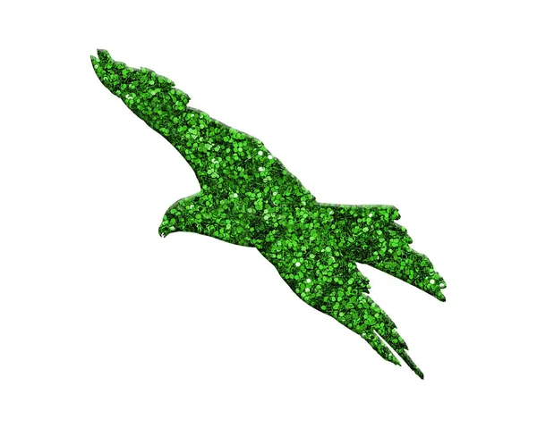 Eine Darstellung Eines Grünen Fliegenden Adlers Isoliert Auf Weißem Hintergrund — Stockfoto