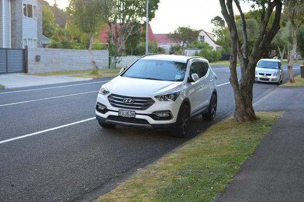 Auckland Nový Zéland Prosince 2020 Pohled Bílý Hyundai Suv Zaparkovaný — Stock fotografie