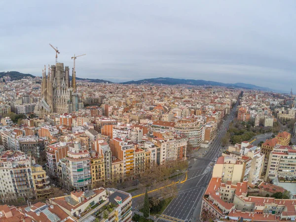 Antenn Drönare Syn Byggnader Staden Spanien Europa — Stockfoto