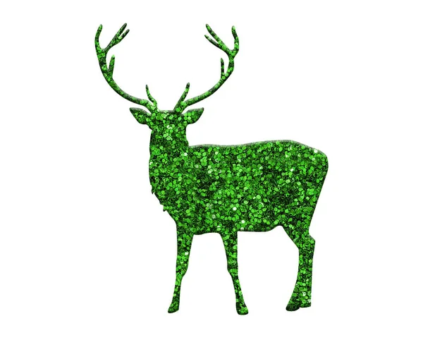 Візуалізація Зеленого Оленя Ізольовано Білому Фоні — стокове фото