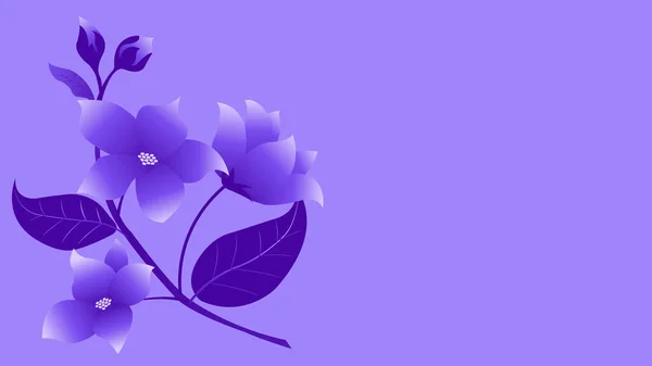 薄紫色の背景に紫色の花のイラスト — ストック写真