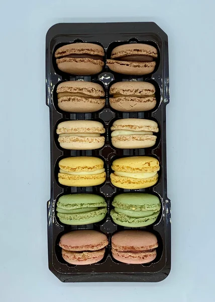 Eine Nahaufnahme Von Farbenfrohem Macaron — Stockfoto