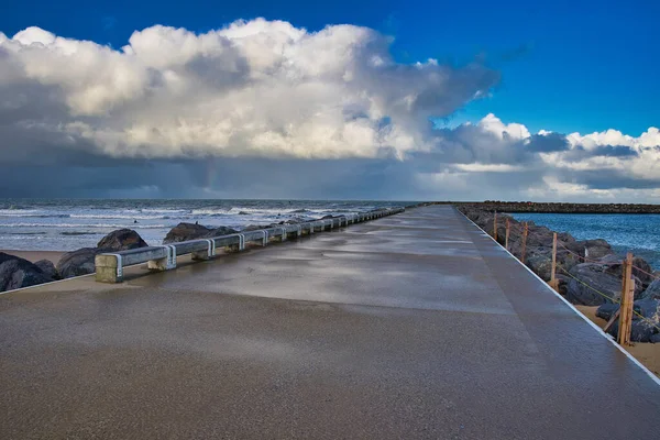 Shot Nabeautiful Road Sea Oostende Belgium — Stock Photo, Image