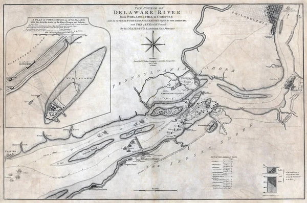 Vzácná Mapa Řeky Delaware Století — Stock fotografie