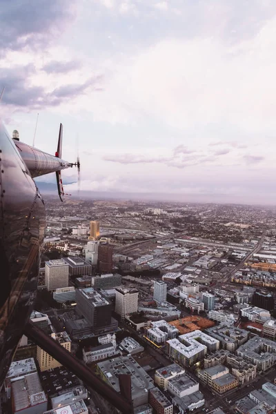 Μια Κάθετη Λήψη Του Λος Άντζελες Από Ένα Αεροπλάνο Μια — Φωτογραφία Αρχείου