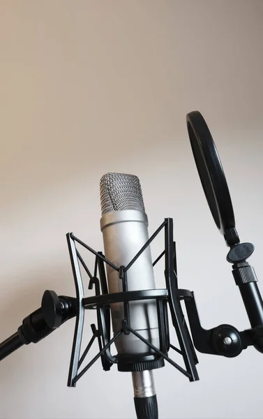 Vertical Closeup Studio Microphone — Stock Photo, Image