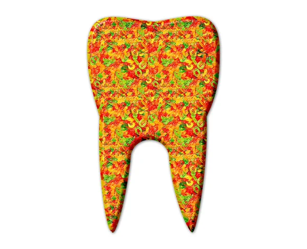 Colorful Illustration Tooth White Background — Stock Photo, Image