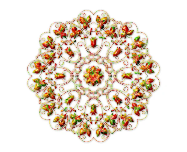 Illustration Flower Mandala Filled Chewing Marmalade Texture White Background — Stock Photo, Image