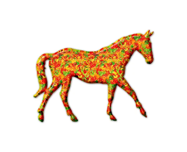 Illustration Colorée Cheval Sur Fond Blanc — Photo