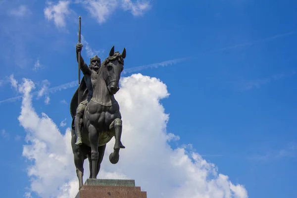 Zagreb Croácia Maio 2012 Estátua Rei Tomislau Primeiro Rei Croata — Fotografia de Stock