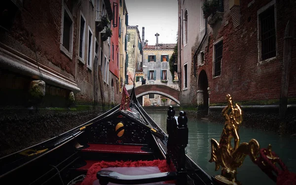 Venise Italie Février 2016 Prise Vue Depuis Bateau Gondole Travers — Photo