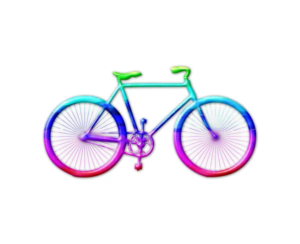 Una Colorida Ilustración Una Bicicleta Sobre Fondo Blanco —  Fotos de Stock