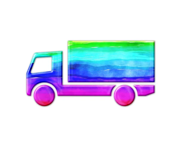 Colorful Illustration Truck White Background — Stock Photo, Image