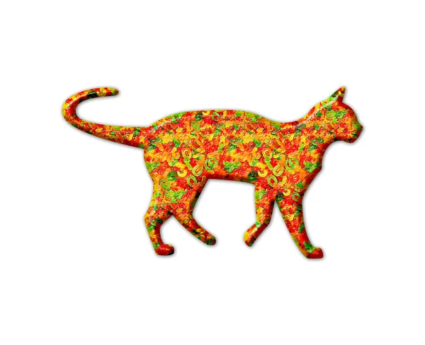 Иллюстрация Кота Разноцветной Текстурой Мармелада Белом Фоне — стоковое фото
