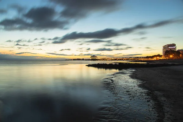 Krásný Výhled Východ Slunce Timmendorfer Strand Německo — Stock fotografie