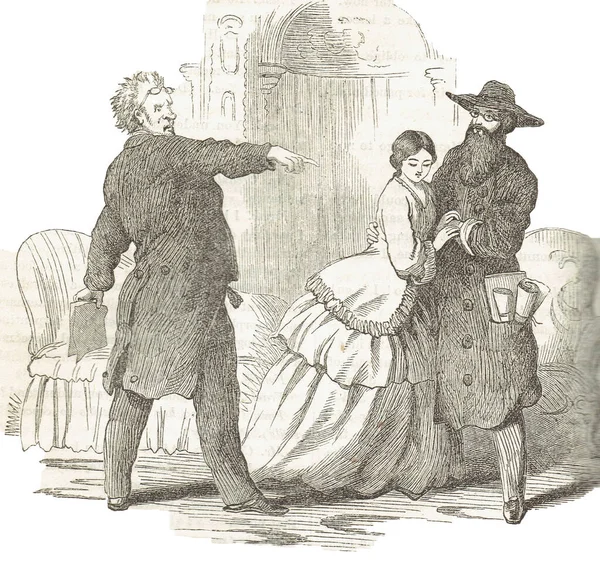 维多利亚时代时尚杂志的一页 — 图库照片