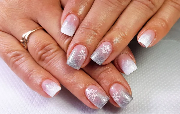 Una Moderna Manicure Professionale Gel — Foto Stock