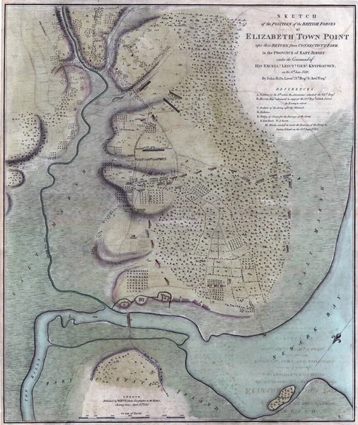 Mapa Vintage Del Siglo Xviii Durante Revolución Americana — Foto de Stock