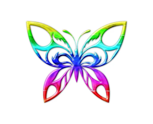 Una Colorida Ilustración Una Hermosa Mariposa Sobre Fondo Blanco — Foto de Stock