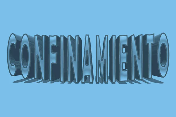 Word Confinamiento Written Cool Font Blue Background — Stock Photo, Image