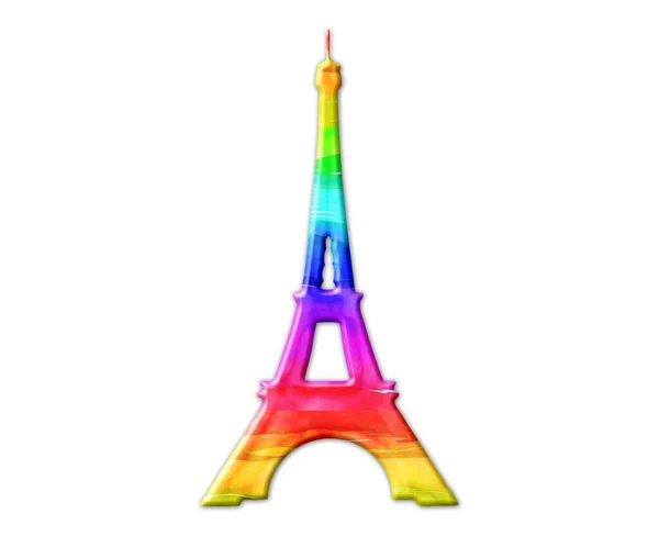 Illustrazione Colorata Della Torre Eiffel Parigi Sfondo Bianco — Foto Stock