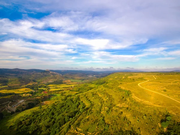 Eine Luftaufnahme Den Bergen Von Morella Castellon Spanien — Stockfoto