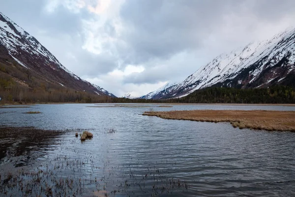 Landscape Lake Mountains Autumn Season New Zealand — 스톡 사진