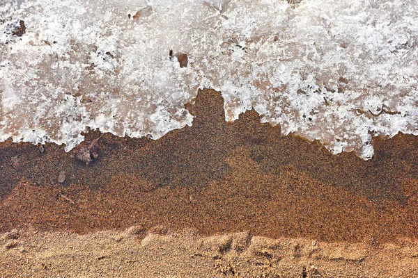 Eine Aufnahme Aus Dem Hochwinkel Von Einem Sandstrand Und Dem — Stockfoto